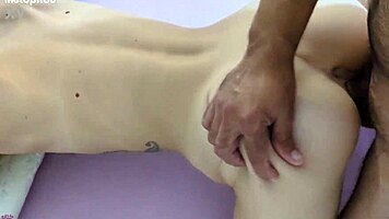 Shapely ass gets pounded doggystyle from behind