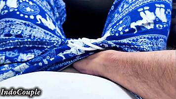 Hijab student wife plays on my dick inside the car