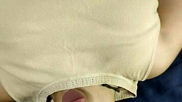 Brunette babe deepthroats huge cock pov