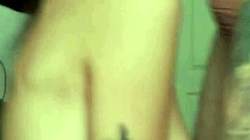 candie drops to knees feeling his hard bulge