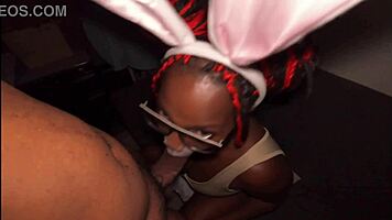 First time nerdy ebony slutting out sucking sloppy dick