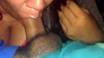 Submissive mature latina sucks young guy