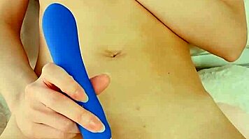 Adorable little 18+ asian vibrates her pretty teen 18+ pussy while dirty talking until she cums hard the panty bank