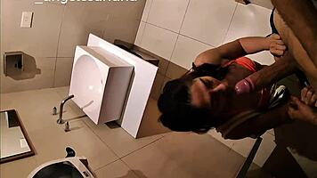 brazilian gives sloppy outdoor blowjob
