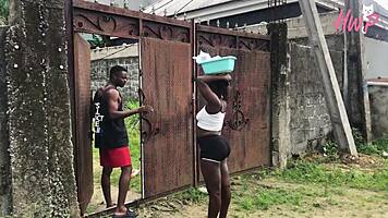 horny idle black boy and the sexy pure water seller best african porn movie