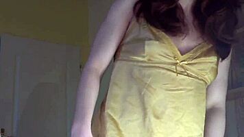 redhead teen bends over craving deepthroat and cum on ass