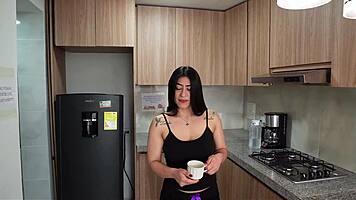 Horny Latina Bitch Gets Fucked Hard Without Girlfriend Finding Out