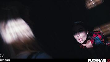 Futa ladyboy gives emma rosie deep blowjob and sex