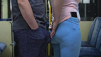 Pervert Stranger Touches Her Ass Inside Bus And Ejaculates