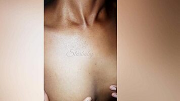 Submissive ebony sucks cock before tit cum