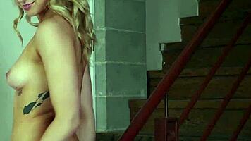 Glamorous teen slips out of lingerie naked