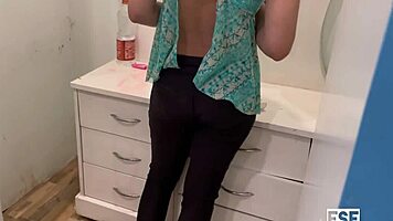 Curvy indian wife handles muscular friend