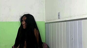 Morena sucks and takes friend bare