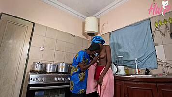 Africa Maid Sucks Big Cock In Kitchen