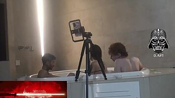 motel threesome with two girls and guy
