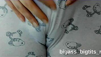 camel toe visible while masturbating in pajamas