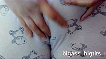 camel toe visible while masturbating in pajamas
