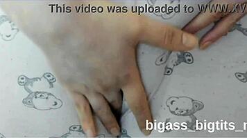 camel toe visible while masturbating in pajamas