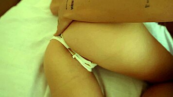 Threesome with two brunette girls spread legs for big cock