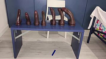 Lola Spice Tests Big Black Dildo In Her Ass