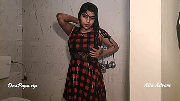 Desi girl alia advani taking shower