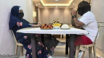 Asian widow enjoys dinner date turning passionate