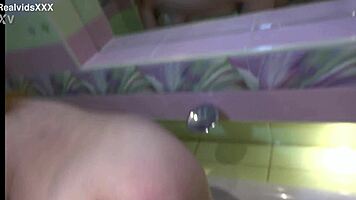 sugar daddy relaxes by fucking his sweet doll bent over in bathroom