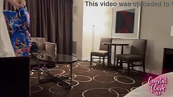 mature woman shares hotel room and gets fucked