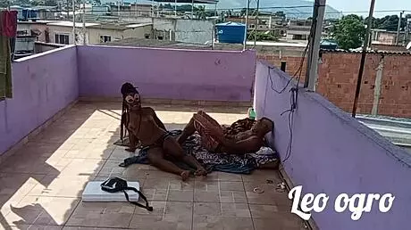 Morena dwarf takes big black cock hard from behind outdoors