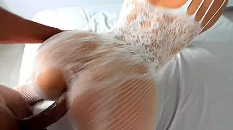 She has a sweet treat between her legs and loves filling it with my yummy cream!