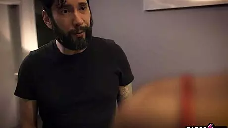 Petite Teen Sucks And Fucks Freak Client Next To His Wife