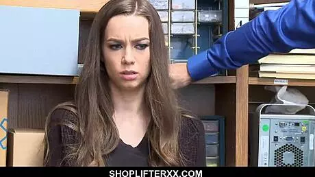 hairy pussy teen 18+ gets fucked by security guy in shop