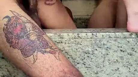 Foursome party in tub with big black cocks and blowjobs