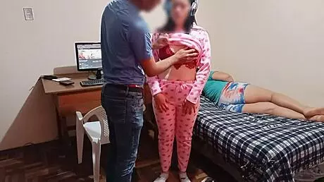 My stepdaughter the super gamer plays while my wife rests part 2, we almost get caught during her gaming session.