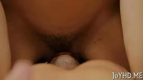 Young 18+ honey feels intense pleasure from deep fucking, reaching orgasm with her partner.