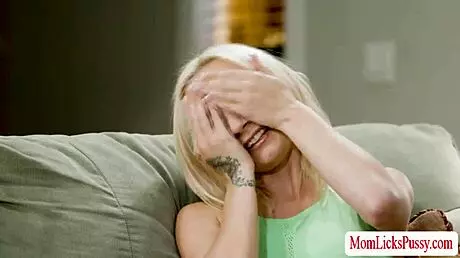 stepmom surprises her hot stepteen with lesbian sex, kissing and face sitting