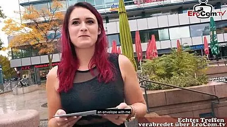 Deutsche Rothaarige Teen 18+ Schlampe Getroffen und Hart Gefickt beim Dating auf Berliner Straße!