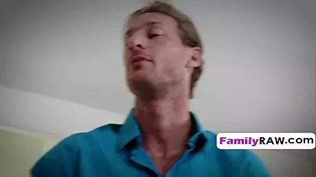 Stepdad Ignores Rules for Rough Teen Blowjob and Hardcore Fucking with Natural Brunette Tits