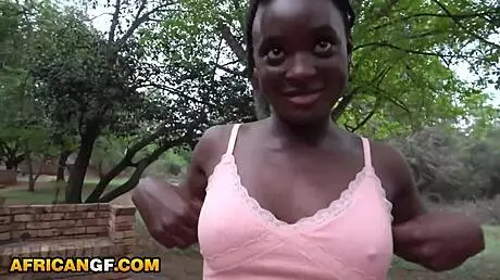 Classy Ebony Babe in Doggystyle Handjob