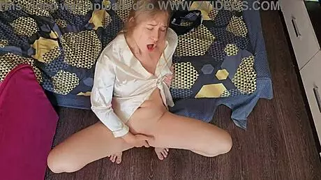Young 18+ mom squirts hard with wet intense orgasm.