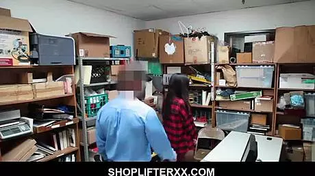 Threesome encounter with two officers and a teen thief at the office - audrey royal