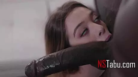 cute lil 18+ babysitter got a big mouth... oops, I mean, on her!