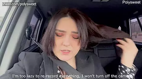 why is this blogger girl sucking a guy in a deserted place? and he cums on her face!