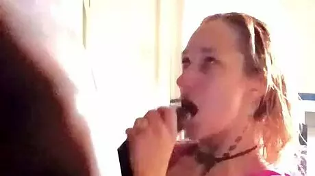 Gagging hard on a thick 9-inch BBC at home