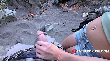 Happy hiking turns into taboo fun with stepdaughter