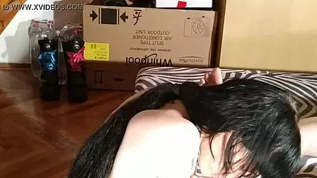 Sexy Teen Goth Slave Girl Licking Clean Her Master's Feet Pt2 Hd.