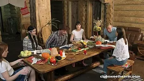 Thanksgiving Dinner Becomes Wild Fucking Fiesta by ClubSweethearts