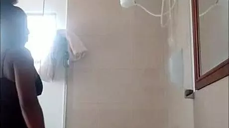 ebony girl drops dildo in shower omg lol 😱