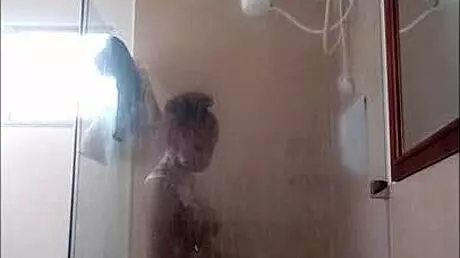 ebony girl drops dildo in shower omg lol 😱