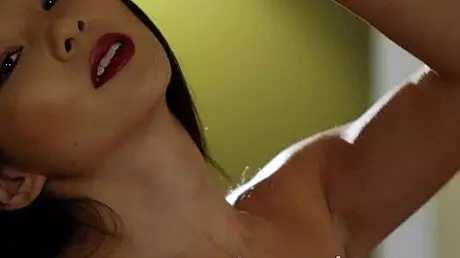 Nude European Asian teen 18+ poses solo, showing off small tits in high definition